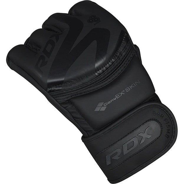 RDX F15 Noir MMA Training Gloves - GRAPPLING GLOVE F15 MATTE BLACK