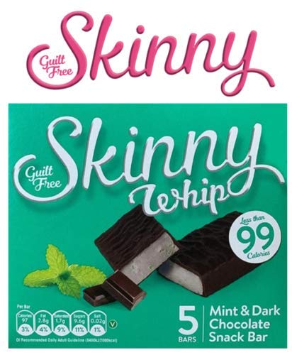 New Skinny Whip Snack bars less than 99 Calories (Mint & Dark Chocolate, 4 Boxes)
