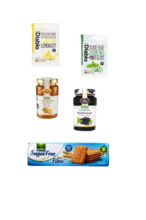 Sugar Free-Fresh & Zesty Bundle with 5 Selected [Candies, Jam and Biscuits]
