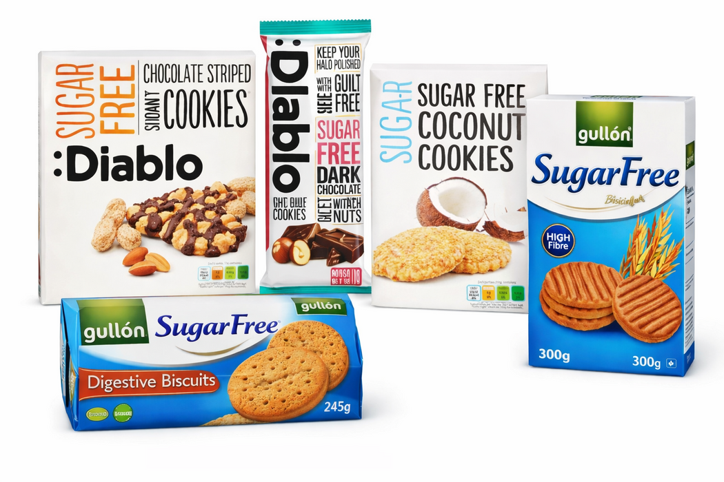 Sugar Free-Nutty Snack Selection of 5 Delights [Chocolate, Cookies and Biscuits]