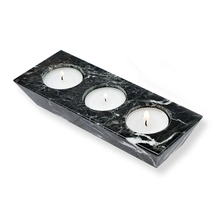 Handcrafted Himalayan Marble 3-Hole Tea Light Holder