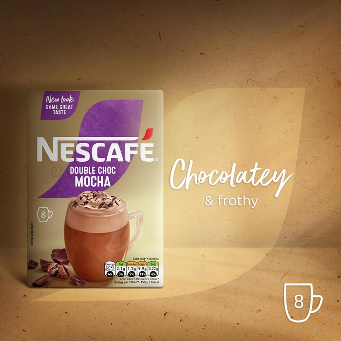 Nescafe Frothy Double Chocolate Mocha Sachets 8 Pack x 6