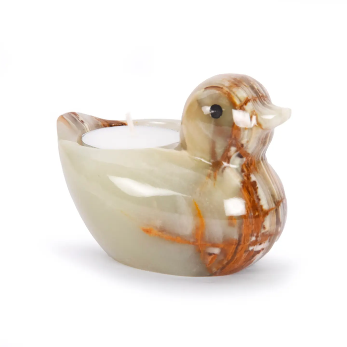 Handcrafted Himalayan Onyx Marble Duck Tea Light Holder
