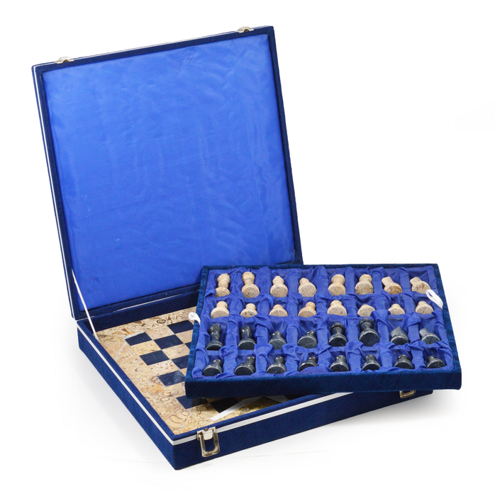 Luxury Handcrafted Onyx & Marble Chess Set | 15" Gift Set | Fossilstone