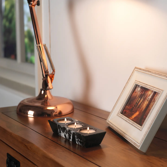 Handcrafted Himalayan Marble 3-Hole Tea Light Holder