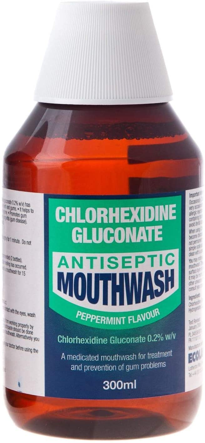 Chlorhexidine Gluconate Antiseptic Mouthwash Peppermint 300ml ...