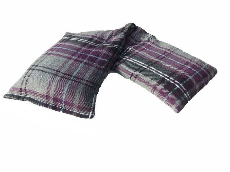 Tartan Wheat Bag in Grey & Purple Check -Lavender Infused Cold/Heat Pack Microwaveable