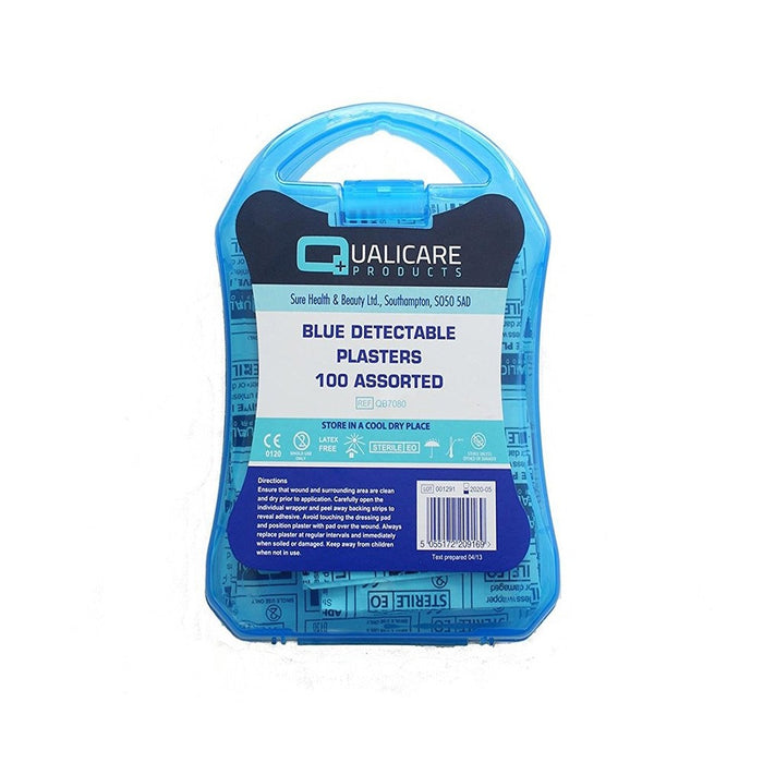 Qualicare Blue Detectable Plastic Box 5 Sizes 100 Pack