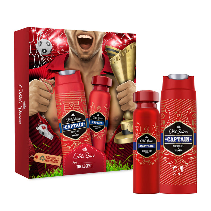 Old Spice Gift Set Dark Captain - Shower Gel & Deodorant Spray 2pc