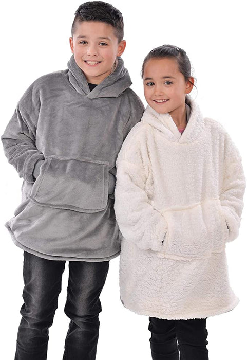 Kids Eskimo Oversized Cosy Reversible Sherpa Hoodie