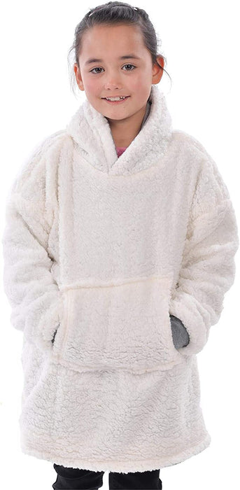 Kids Eskimo Oversized Cosy Reversible Sherpa Hoodie