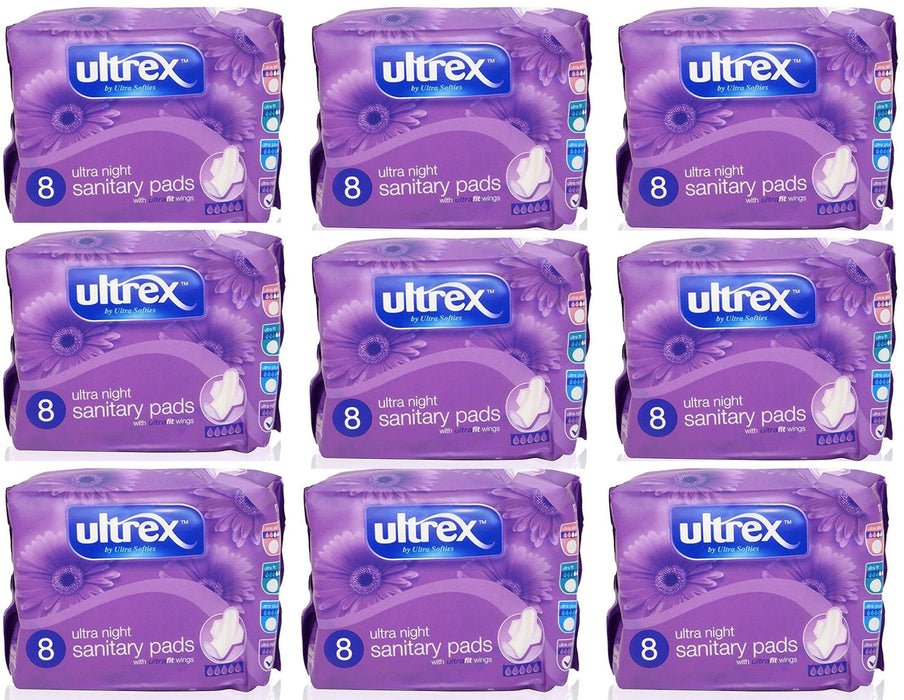 Ultrex Ultra Night + Wings Sanitary Pads - Pack of 96